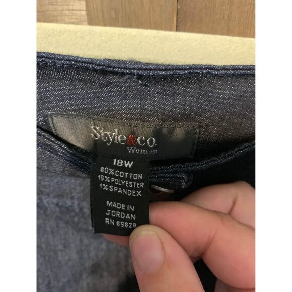 NWT Style & Co Business Casual Trouser Pants Mid Rise Tummy Control Sz 18W Gray - Picture 4 of 5